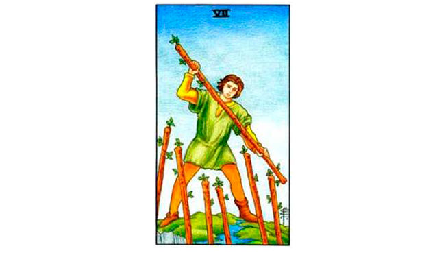 Sauvojen seitsemän ( Seven of Wands )